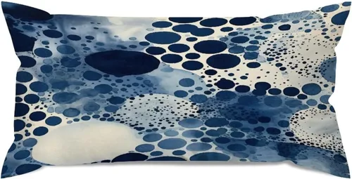 Vista 24 de Chinoiserie - Fundas de almohada decorativas de porcelana azul y blanca con patrón de edificios de estilo chino de 12 x 20 pulgadas, fundas de cojín
