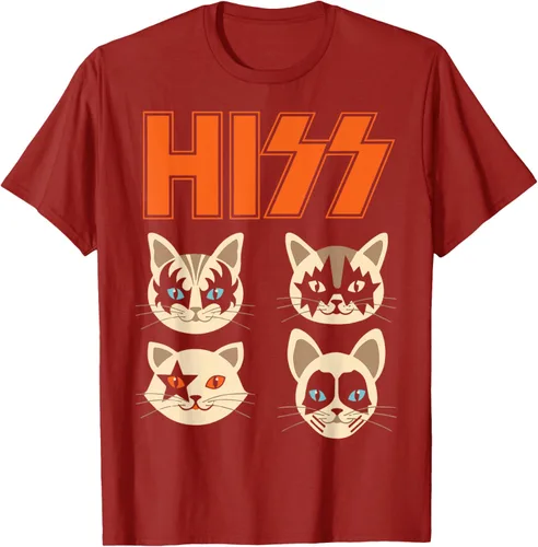 Vista 41 de Camiseta Hiss Funny Cats Kittens Rock Rockin, Negro
