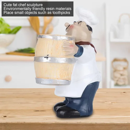 Vista 5 de Figura de chef, hermoso y práctico soporte para palillos de dientes, para encimera de cocina