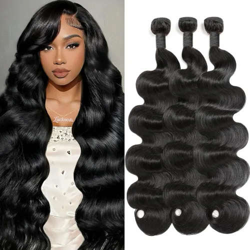 Vista 22 de Manojos de cabello humano ondulado de 20 pulgadas, 12A, 100% sin procesar, cabello virgen brasileño, ondulado, extensiones de cabello humano