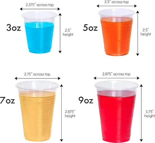 Vista 2 de PLASTICPRO Vasos transparentes desechables de plástico de peso medio de 3 onzas, 100