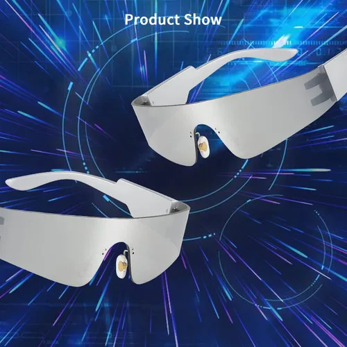 Vista 6 de Dollger Paquete de 2 lentes de sol envolventes futuristas para mujeres y hombres, moda Y2K Biker Rider Visor Shield para deportes al aire libre