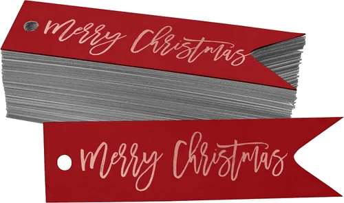 Vista 54 de Etiquetas colgantes con texto en inglés «Merry Christmas» para botellas de papel de aluminio, paquete de 50 unidades Aqua Blue