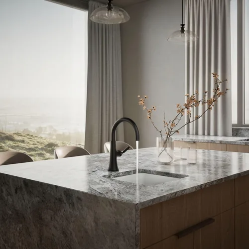 Vista 4 de KOHLER 23767-BL Grifo de tono de barra de cocina de un solo mango, grifo de fregadero de preparación, grifo de barra húmeda, grifo para fregadero