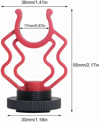 Vista 2 de Soporte de choque para micrófono de video externo LUORNG 2 piezas en cámara micrófono soporte de montaje con zapata fría de 1/4 pulgadas para RODE