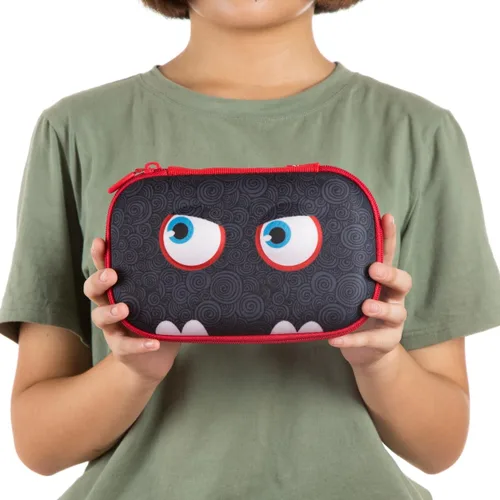 Vista 5 de ZIPIT Wildlings - Estuche para lápices para niños, estuche de gran capacidad y lindo para la escuela, caja organizadora de papelería, negro