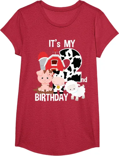 Vista 45 de Camiseta para fiesta de 2 años con texto en inglés "It's My 2nd Birthday", Negro