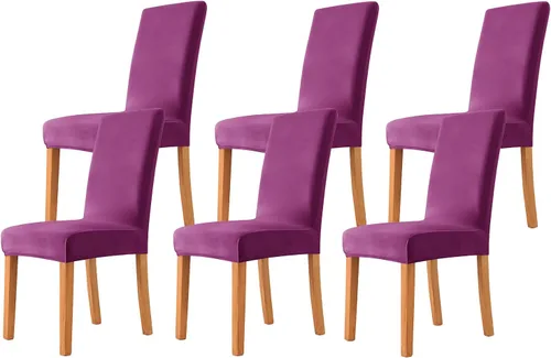 Vista 70 de Velvet Chair Covers Beige Gray, Stretch Dining Room Chair Covers 2 Pack, Super Fit Dining Chairs Slipcovers Spandex Washable Kitchen Parson Chair