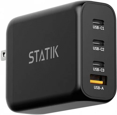 Vista 10 de STATIK Adaptador de corriente GaN de carga rápida - 48W Dual USB C y USB - Cargador compacto plegable para iPhone, iPad, Samsung, Pixel - Protección