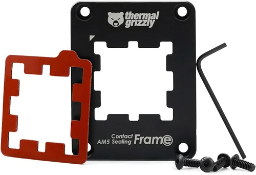 Vista 8 de Alphacool Eisblock Aurora XP3 Light CPU Bloque de agua y termal Grizzly AM5 Paquete de marco de sellado de contacto, Plexi