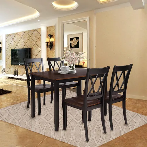 Vista 3 de Harper & Bright Designs Juego de mesa de comedor de 5 piezas, juegos de comedor para 4 personas, juego de mesa y sillas de cocina para el hogar