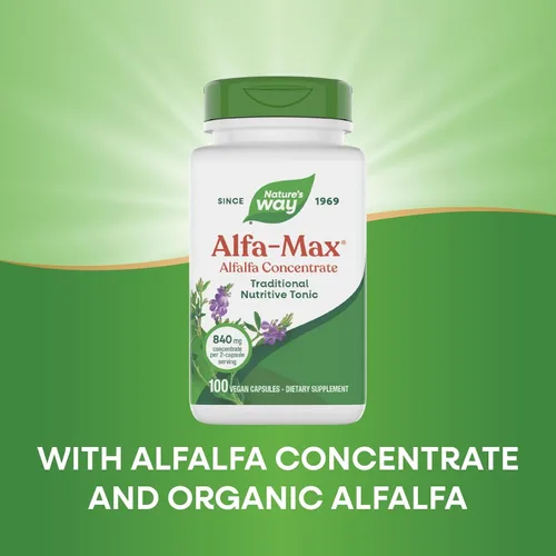 Vista 5 de Nature's Way Premium Herbal Alfa-Max, concentrado de 840 mg por porción, 100 Vcaps