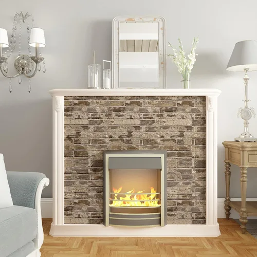 Vista 8 de VEELIKE Papel tapiz de ladrillo sintético marrón de 15.7 x 118 pulgadas, con textura 3D, autoadhesivo, impermeable, para pared, cocina, salpicadero