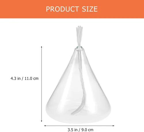 Vista 3 de Linterna de aceite de vidrio Lámpara de vela recargable en forma de vela de aceite de borosilicato de vidrio de borosilicato faroles