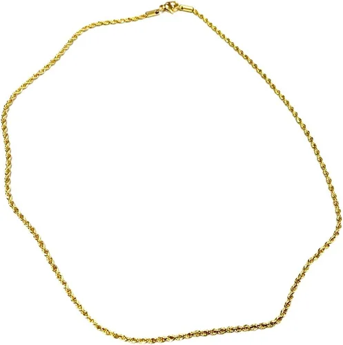 Vista 3 de Cadena de cuerda de 0.039in de oro de 14 quilates para mujeres y hombres, joyería fuerte, cierre sólido regalo con cierre chapado en langosta