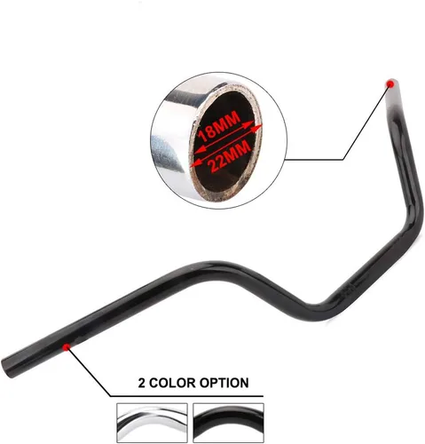 Vista 3 de AnXin - Manillar de motocicleta de 7/8" de elevación alta, tipo Tracker, universal para Sportster XL 883 1200, Cruiser, Bobber, Chopper