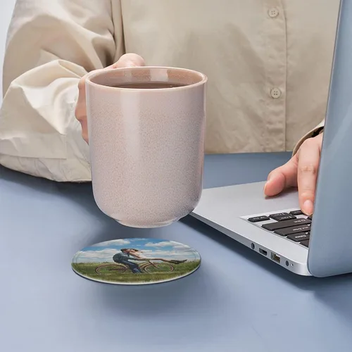Vista 6 de Posavasos personalizados para bebidas, personaliza posavasos de cuero, añade tu diseño con tu foto, texto, logotipo, delicado posavasos de barra