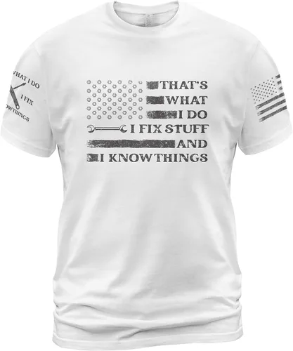 Vista 13 de Camiseta I Fix Stuff para hombre, camiseta Know Things 11 Negro