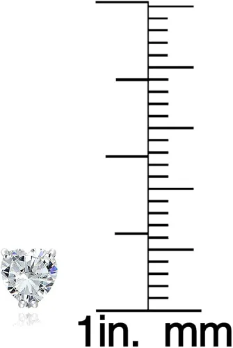 Vista 3 de Pendientes de plata de ley genuina, creados o simulados con piedra de nacimiento de 0.197in