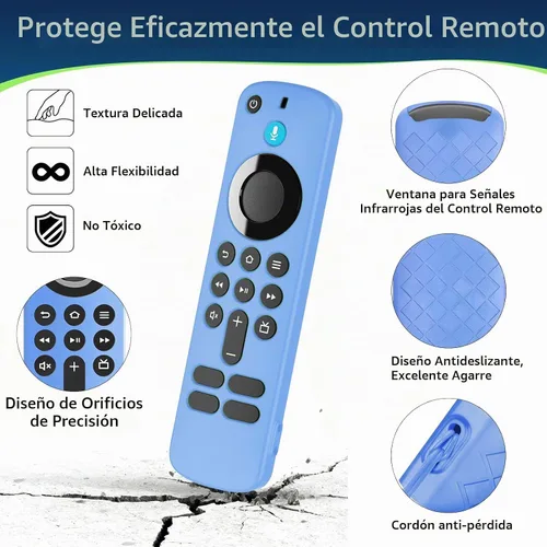 Vista 4 de Wevove (newestmodel) Funda protectora suave para control remoto, antideslizante, a prueba de golpes, funda protectora de silicona con cordón que