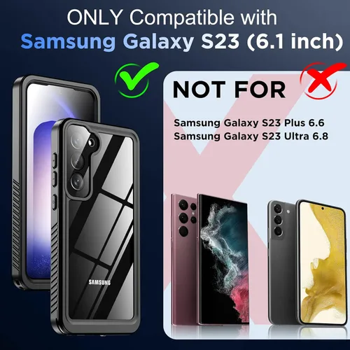 Vista 2 de Temdan Funda para Samsung Galaxy S23, Impermeable con Protector de Lente y Pantalla Incorporado [Cuerpo Completo Resistente a Golpes][Resistente a