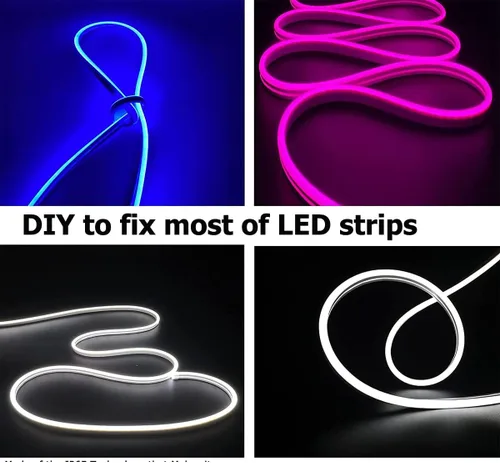 Vista 7 de dobestyou 100 clips de luz LED de neón, hechos de plástico PP con tornillos, compatible con tiras de neón LED de 0.236 x 0.472 pulgadas