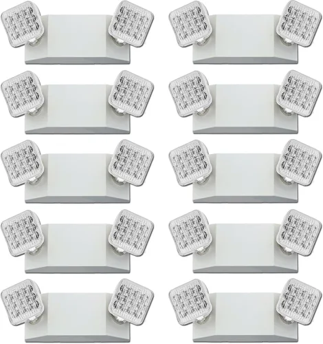 Vista 11 de LED Emergency Lights with Battery Backup 6 Pack, Commercial Emergency Lights Fixture Two Head Adjustable, Hardwired Emergency Light for Business