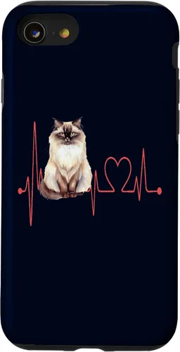 Vista 18 de Himalayan Cat Heartbeat EKG Funny I Love My Cat Case for iPhone 17
