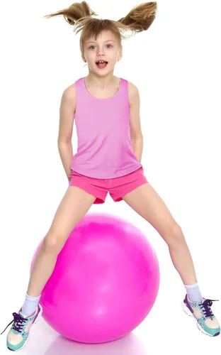 Vista 2 de Camiseta sin mangas de 3 piezas para niñas, con espalda cruzada, para bailar, gimnasia, ropa de baile