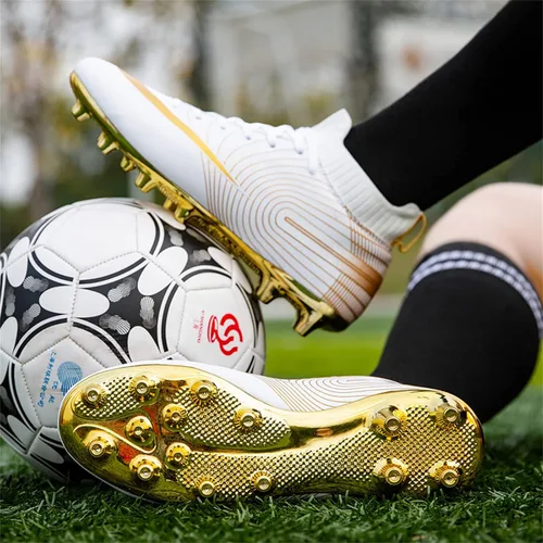 Vista 3 de MFSH Zapatos de fútbol para hombre, botas de fútbol para mujer, zapatos de fútbol para niños grandes, zapatos de fútbol para interiores y jóvenes