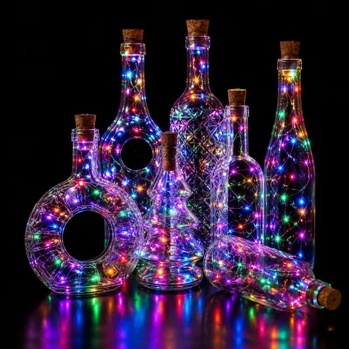 Vista 9 de Luces para Botellas Paquete de 12, 20 LEDs Luces de Corcho para Botellas de Vino con Batería (Incluida) Mini Luces de Cadena de Hadas para 6