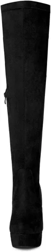 Vista 3 de Allegra K Botas altas con tacón de plataforma para mujer