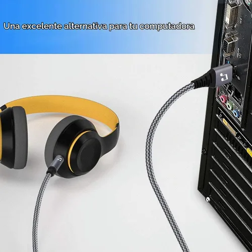 Vista 5 de Adaptador de conector de audio USB a 0.138 in, cable de audio estéreo AUX USB 2.0 a 0.138 in, compatible con laptop, altavoz, soporte de ventanas
