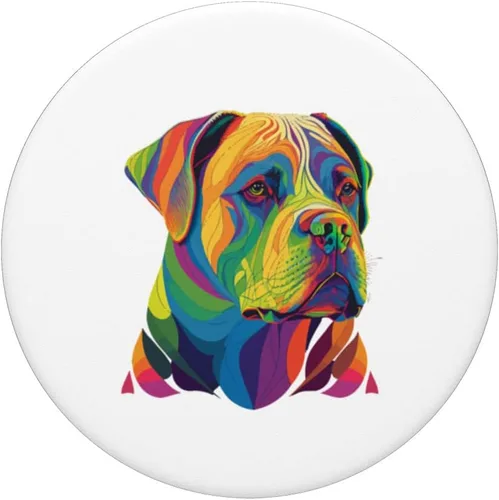 Vista 3 de Colorful American Bulldog American Bully Men Women PopSockets Swappable PopGrip