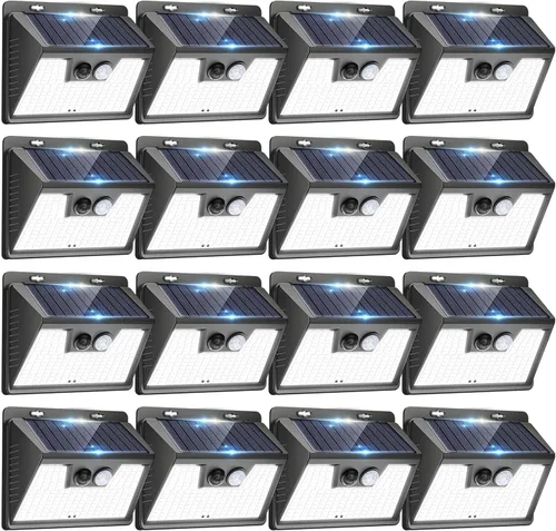 Vista 39 de Peasur Luces Solares para Exteriores con Sensor de Movimiento, 140 LED Luz Solar Alimentada por Energía Solar para Cerca Impermeable, 3 Modos
