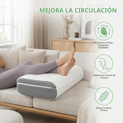 Vista 3 de baibu Almohada de elevación de piernas de doble capa para soporte de piernas y rodilla, almohada de elevación de pies para dormir, circulación