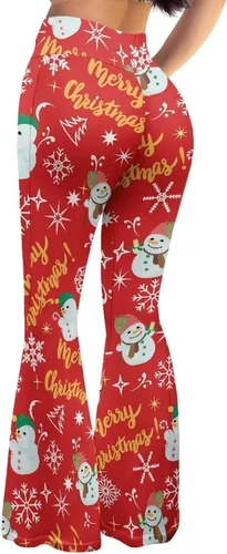 Vista 4 de Pantalones de yoga acampanados para mujer, leggings acampanados cruzados, suaves, de cintura alta, para entrenamiento, casuales, pantalones de corte