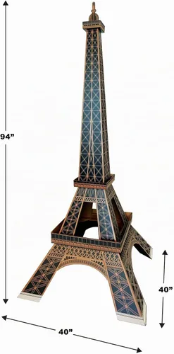 Vista 2 de Beistle 3-D Torre Eiffel Prop – Decoración extra grande de París, exhibición de cartón independiente para temas franceses, viajes, parisinos e