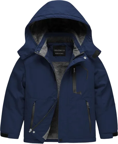 Vista 20 de CREATMO US Chaqueta de esquí impermeable para niño, abrigo de nieve cálido para invierno, resistente al viento, chaqueta de lluvia para snowboard
