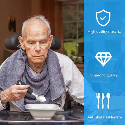 Vista 8 de Adaptive Utensils Set Weighted Utensils for Elderly and Disabled, Stainless Steel Fork, Knife, Spoon Silverware Set