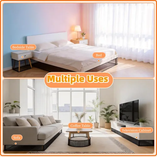 Vista 6 de Bloqueador para debajo de la cama para mascotas, barrera extra alta a prueba de mascotas con lazos de cremallera, bloqueador de muebles cortable