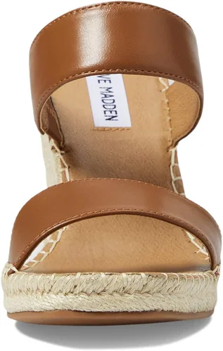 Vista 2 de Steve Madden Icey Sandalia de cuña de cuero coñac 7.5 M, Cuero color Cognac