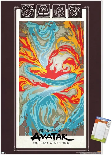 Vista 12 de Nickelodeon Avatar: The Last Airbender - Póster de pared, 22.4 pulgadas de largo x 14.7 pulgadas de ancho, versión enmarcada de madera de granero