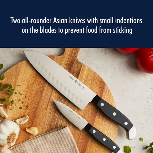 Vista 3 de HENCKELS Statement - Juego de cuchillos de afeitar afilados, cuchillo Santoku de 7 pulgadas, cuchillo de pelar, diseño alemán informado por más