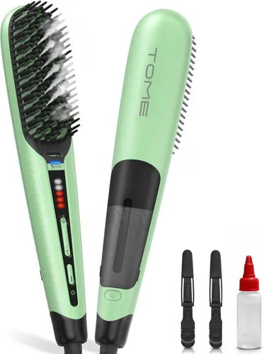 Vista 11 de TOME Cepillo de pelo de vapor, 2 niveles de vapor, 3 calor 360–430°F Negro