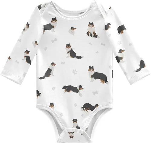 Vista 39 de vvfelixl Body de bebé negro Pug blanco manga larga algodón ropa de bebé para niños niñas 0-24 meses Multi1