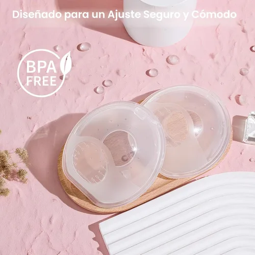 Vista 4 de Recolector de leche materna, recolectores de leche para lactancia, conchas de leche materna reutilizables, protector que protege los pezones