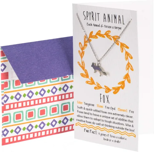 Vista 3 de Shag Wear - Collar con dije de espíritu animal de peltre para mujer, con sobre de regalo