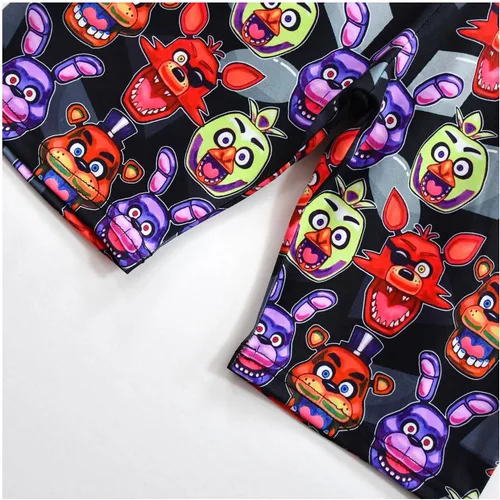 Vista 7 de Fan Desen Conjunto de camisa y pantalones cortos de Freddy para niños, disfraz de dibujos animados para niños de 5 a 12 años