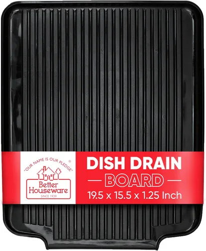 Vista 8 de Better Houseware Tablas de drenaje para encimera de cocina 19.6 x 15.6 x 1.5 Alfombrilla de drenaje de platos en color almendra protege